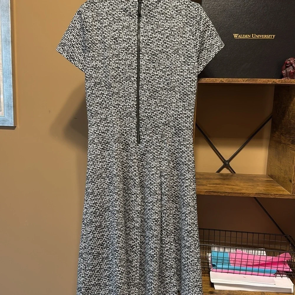 Michael Kors Black and White Patterned Dress 4
